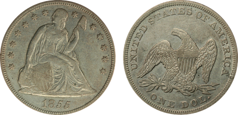 1855 XF45 PCGS