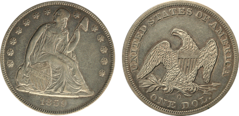 1859 XF45 PCGS