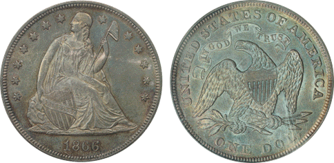 1866 MS63 PCGS