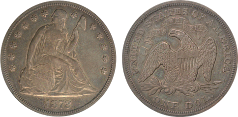 1872-S AU50 PCGS